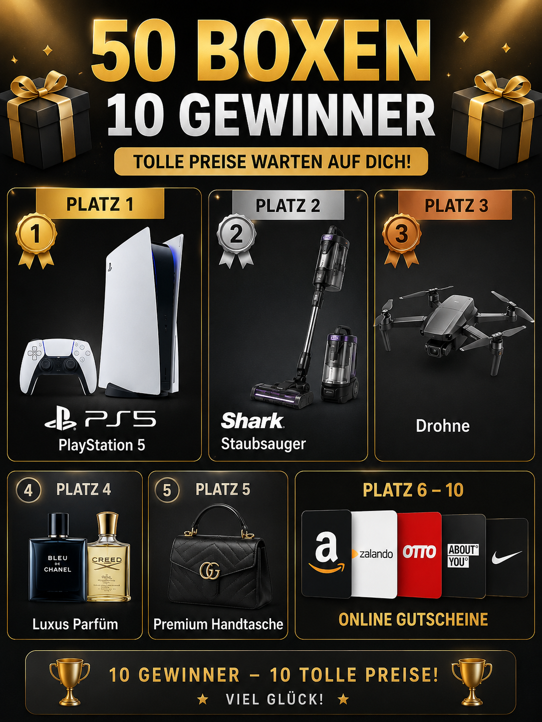 Juli Event - 50 Boxen 10 Gewinner